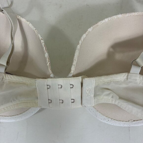 Victoria’s Secret Dream Angels Push-up Bra Beige Ivory Lace Sz 34DD - Picture 6 of 8